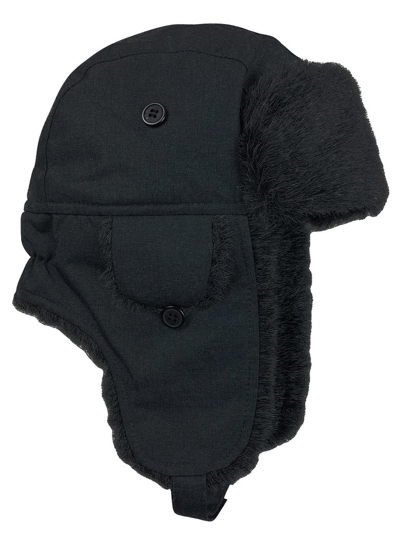 N'Ice Caps Kids Winter Trapper Hat Warm Large Ear Flaps (Black 1, 6-8 Years) - Image 1